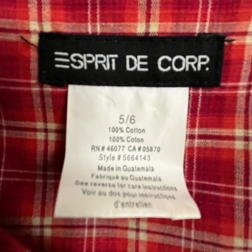 Vintage 80s/90s Esprit plaid mini dress size 5/6 - Picture 2 of 15